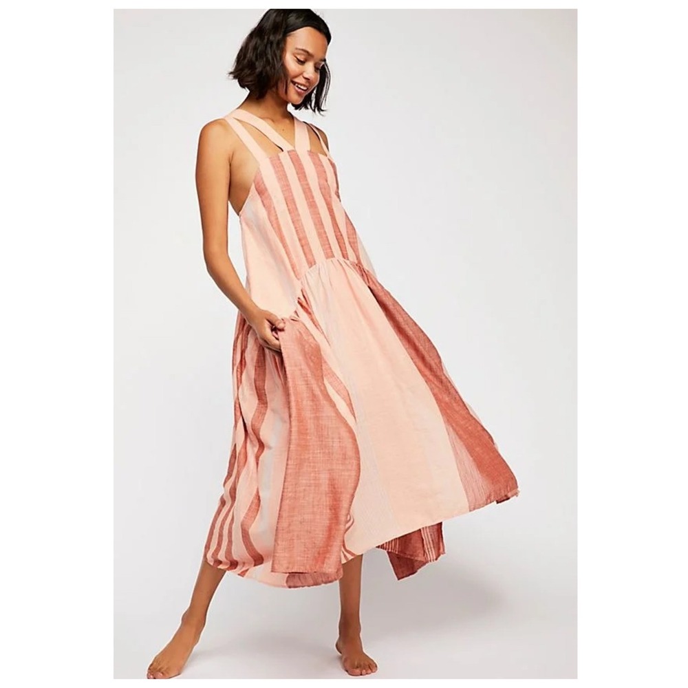 Free People Joyel Midi Dress Size XS boho lagenlook